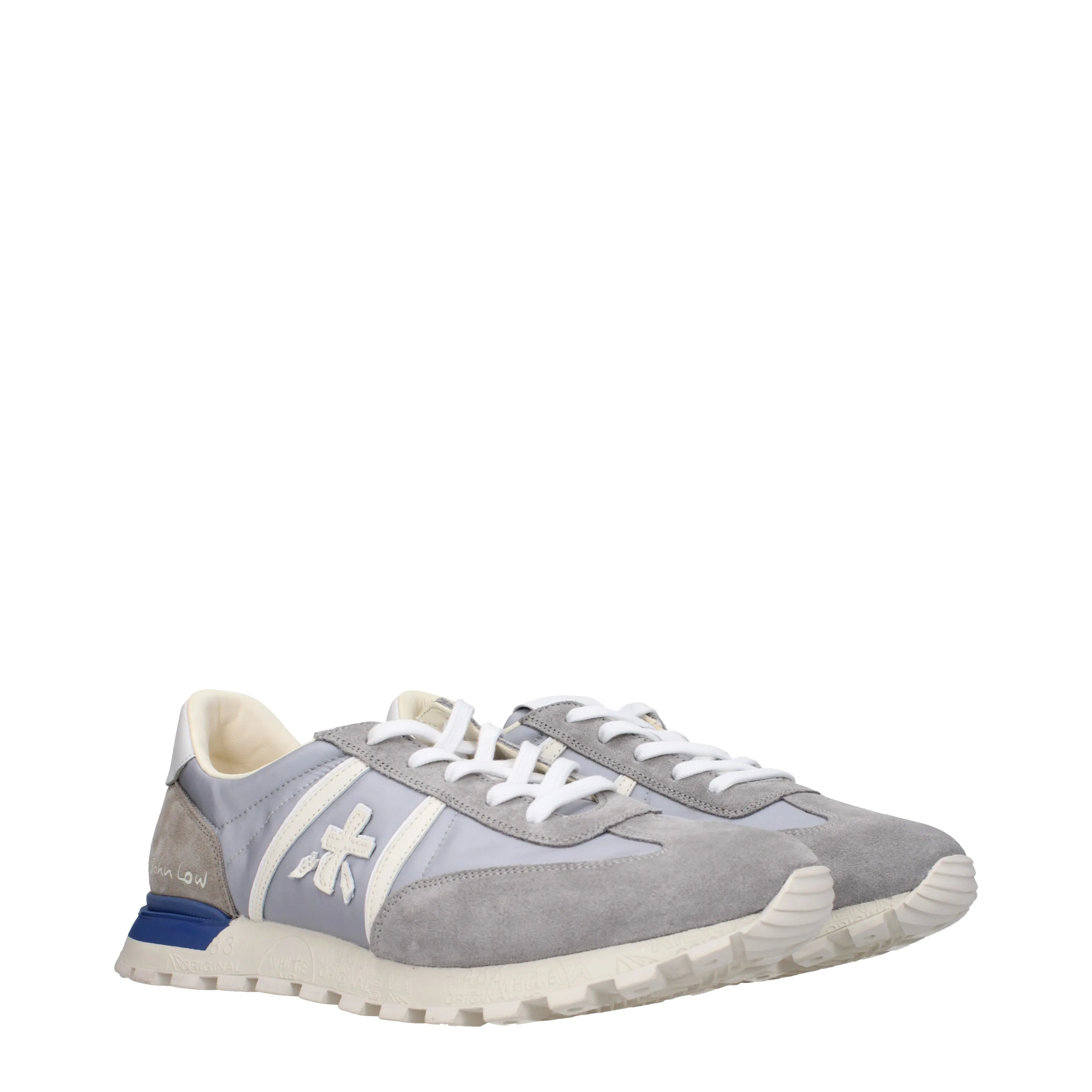 Premiata Sneakers John low Uomo Camoscio Grigio/Grigio Chiaro