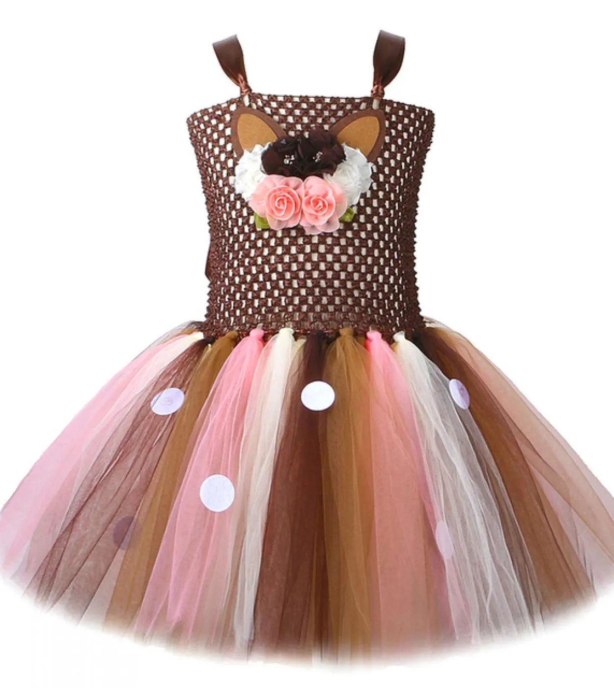 Principessa ragazza fiore cervo tutu vestito per bambini renna costume di halloween neonate compleanno abiti natalizi con fiocco