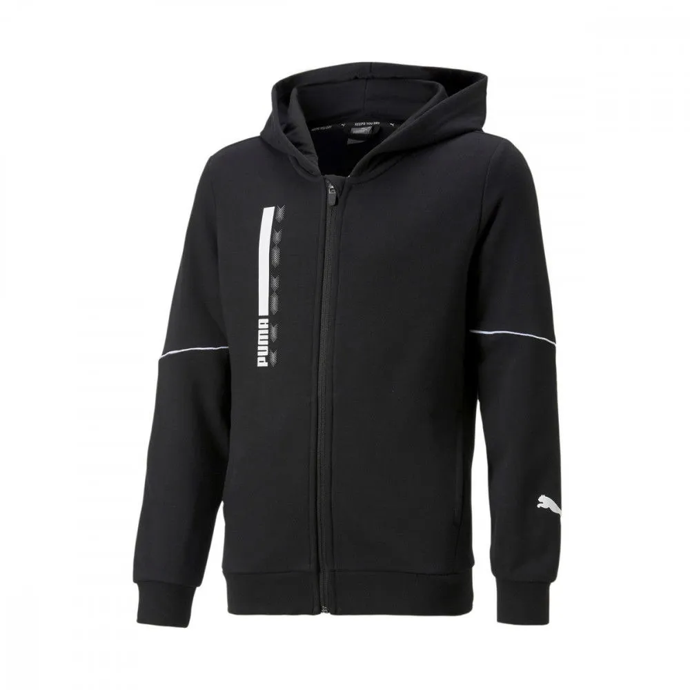 PUMA FELPA FULL ZIP CON CAPPUCCIO ACTIVE BAMBINO