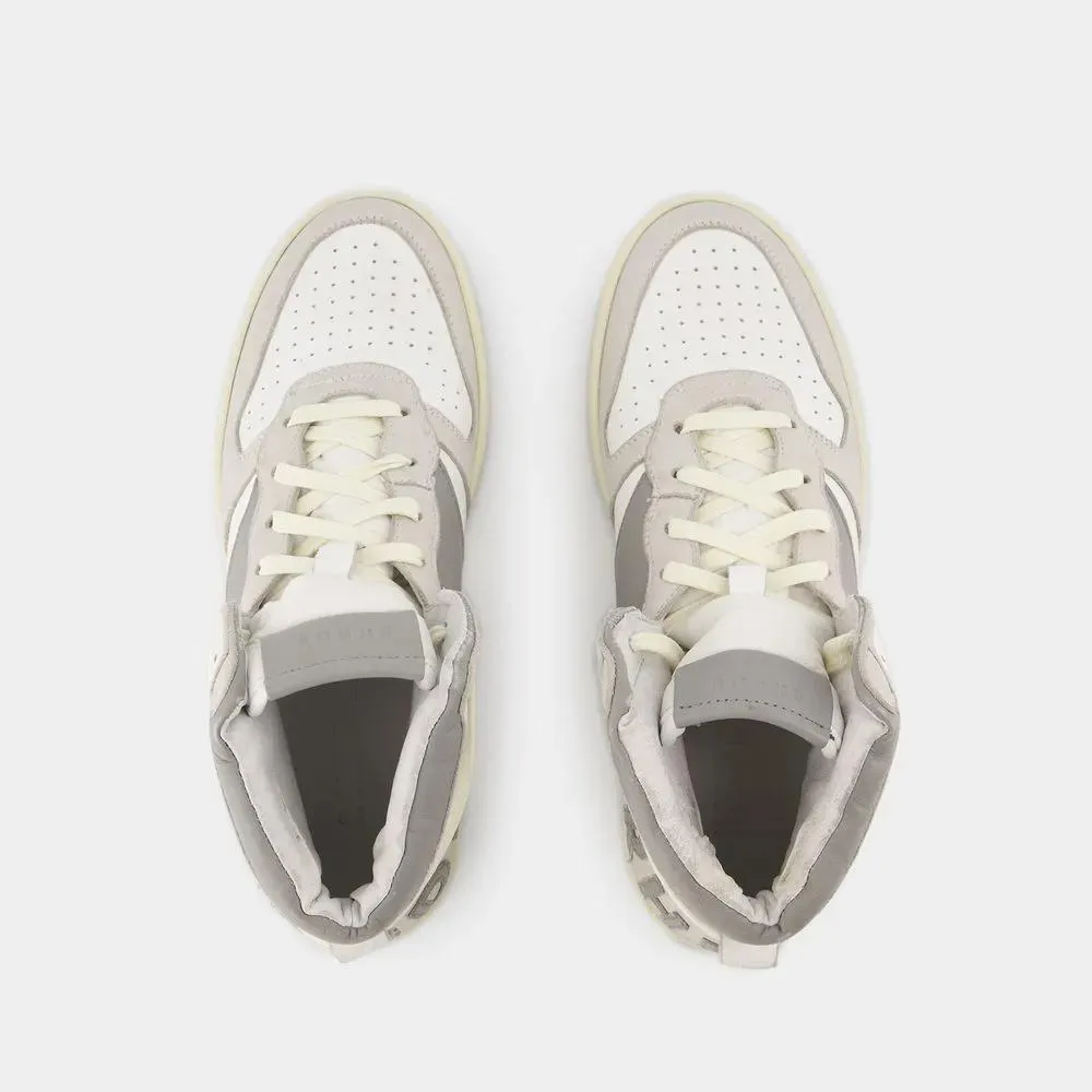 Rhude Rhecess Hi Sneakers - Leather - White/Grey White 