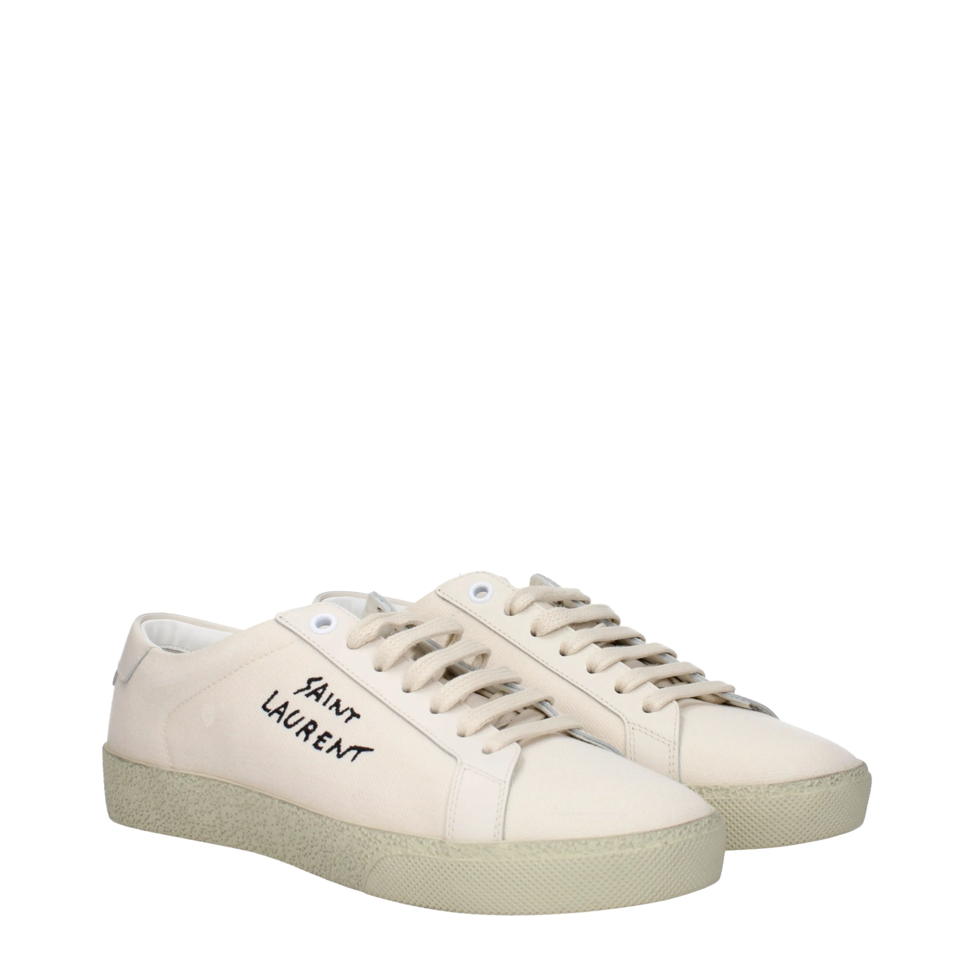 Saint Laurent Sneakers Donna Tessuto Beige/Panna