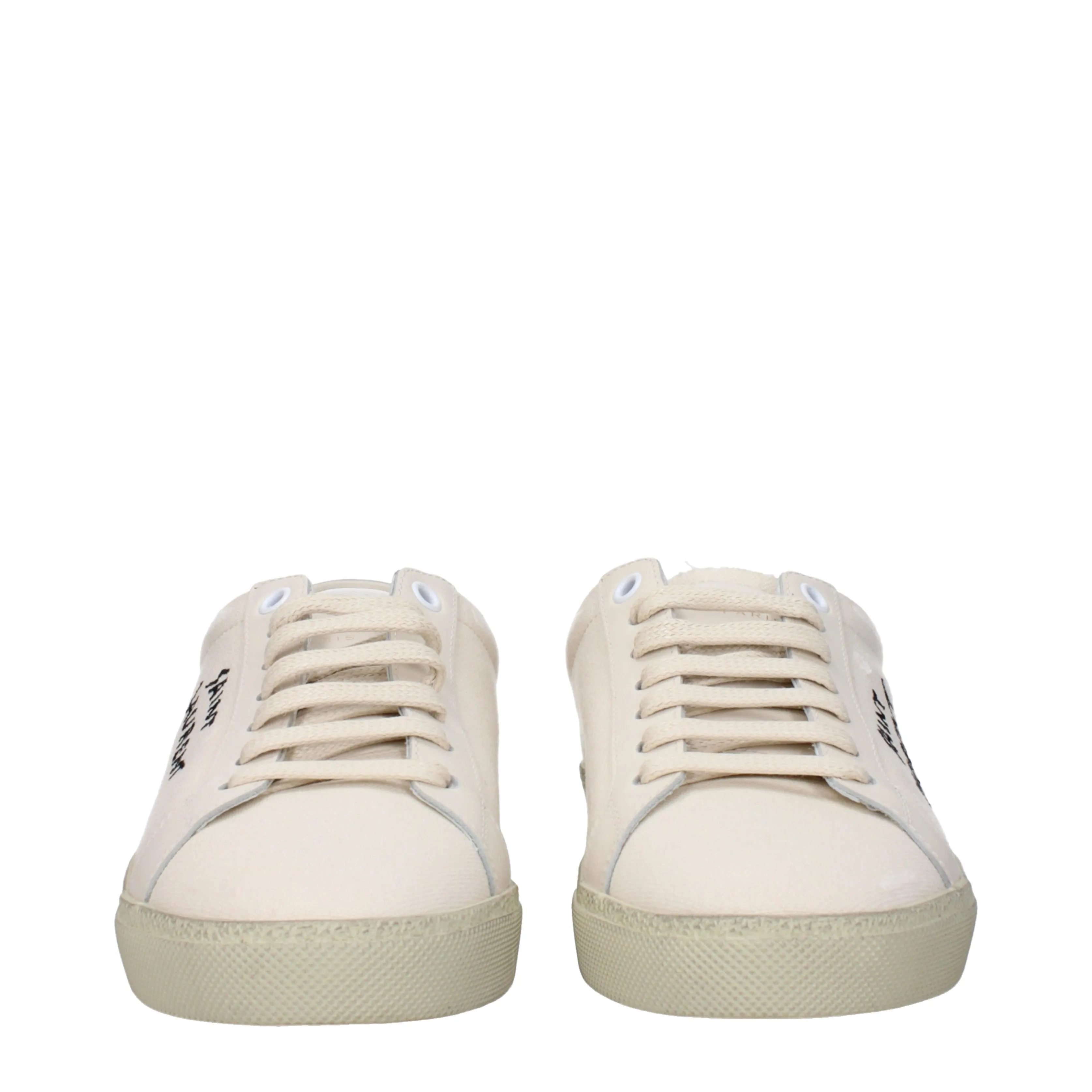 Saint Laurent Sneakers Donna Tessuto Beige/Panna