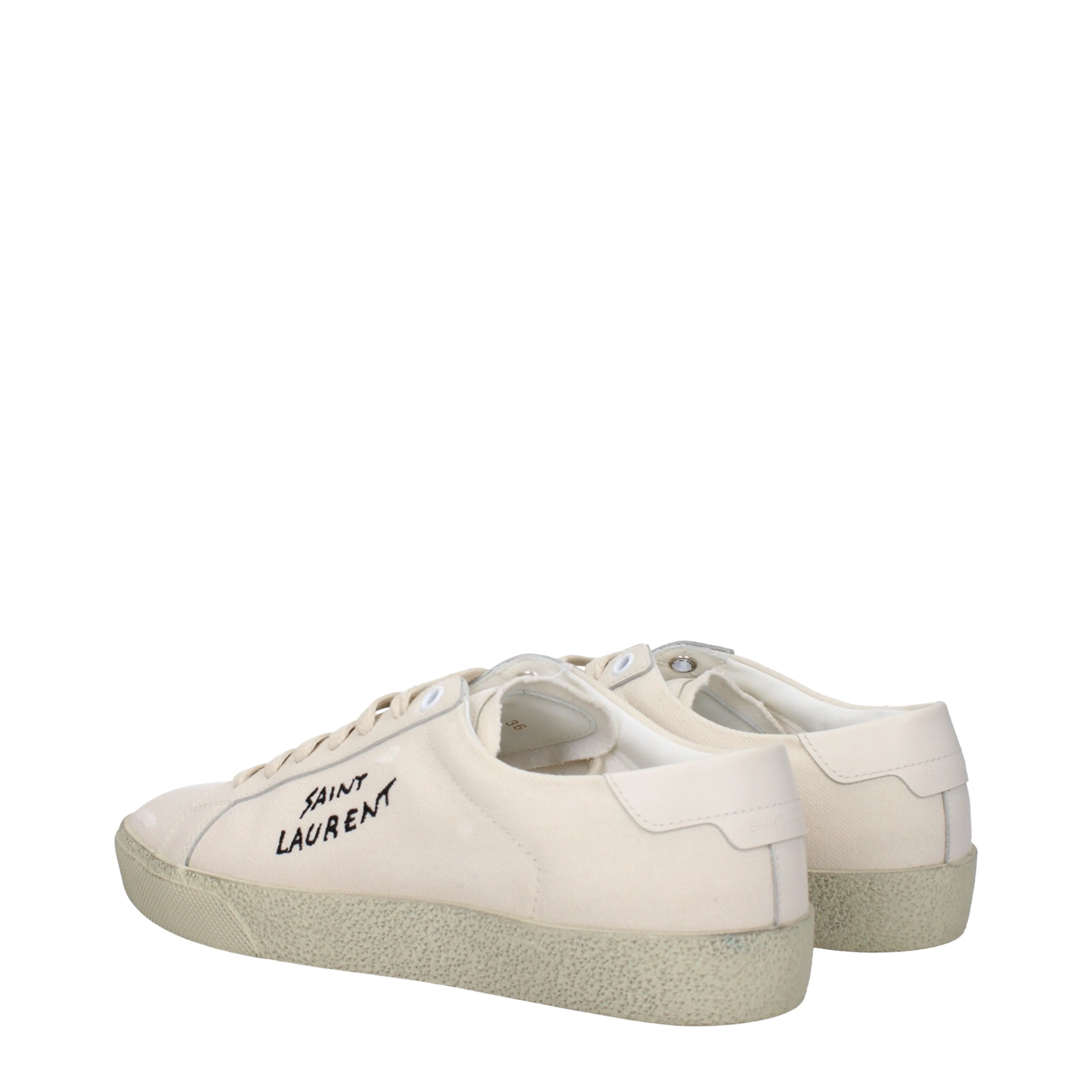 Saint Laurent Sneakers Donna Tessuto Beige/Panna