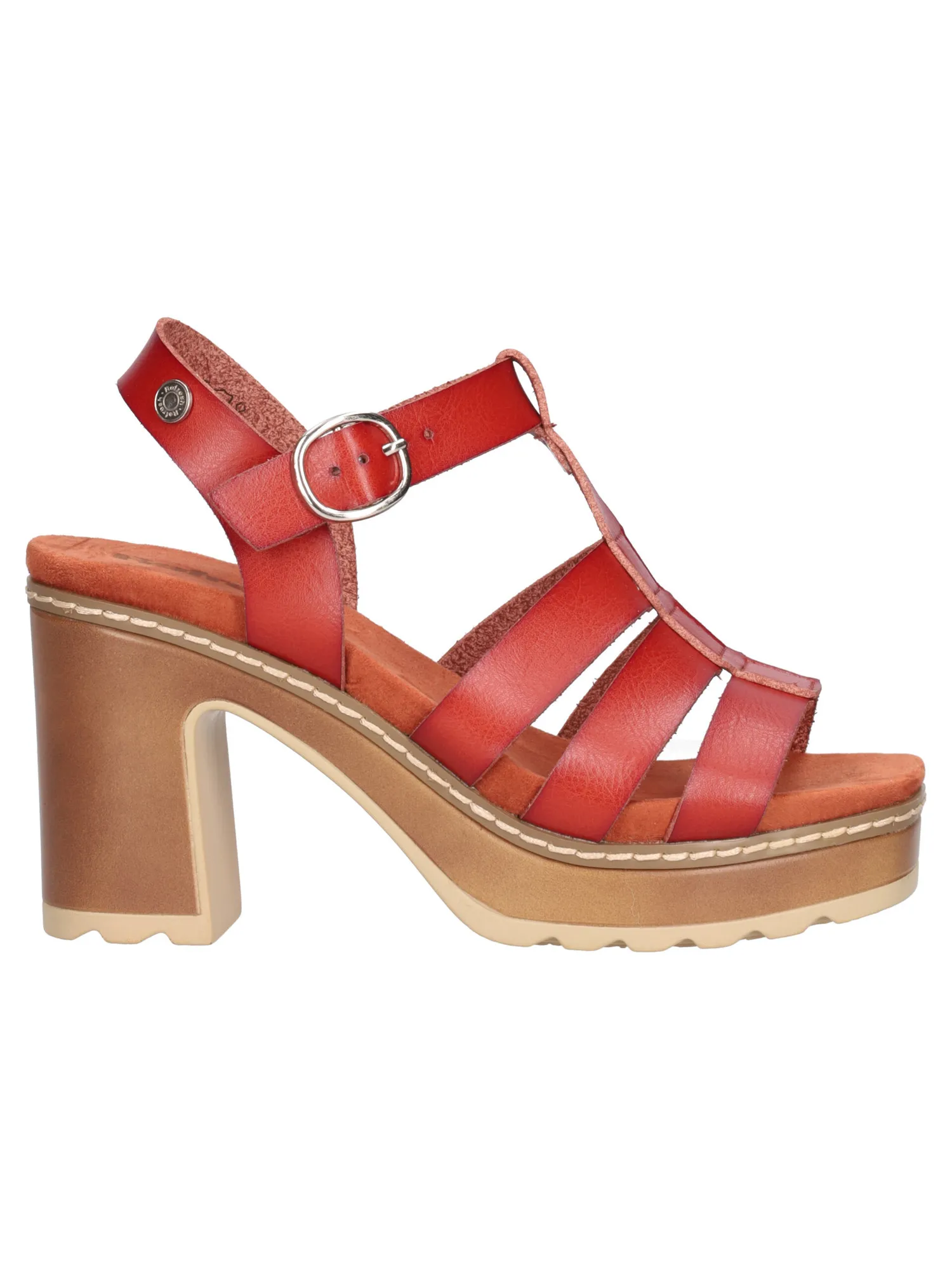 Sandalo con tacco largo Refresh Vegan da donna rosso