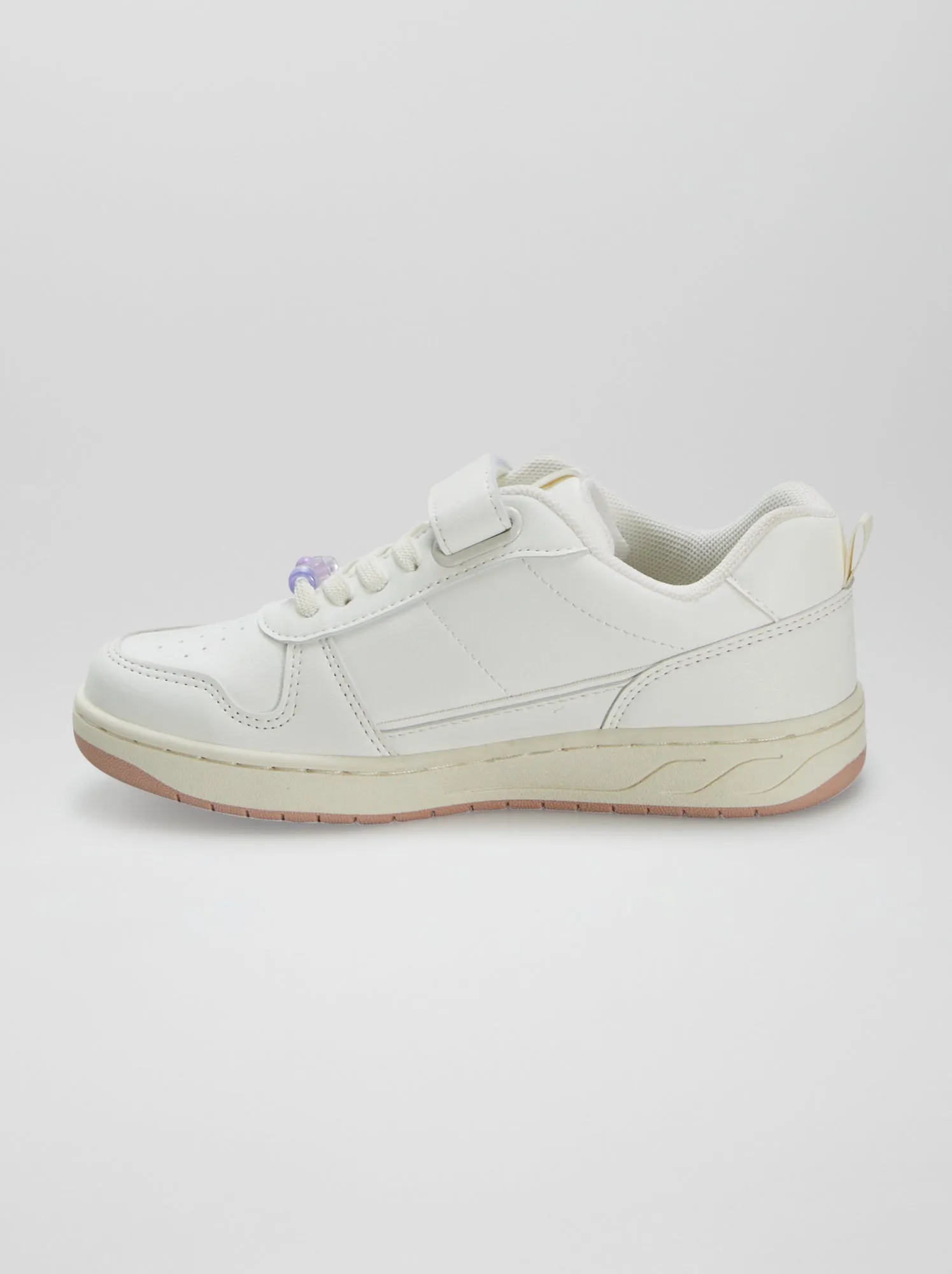 Sneakers con chiusure a strappo e lacci elasticizzati - bianco