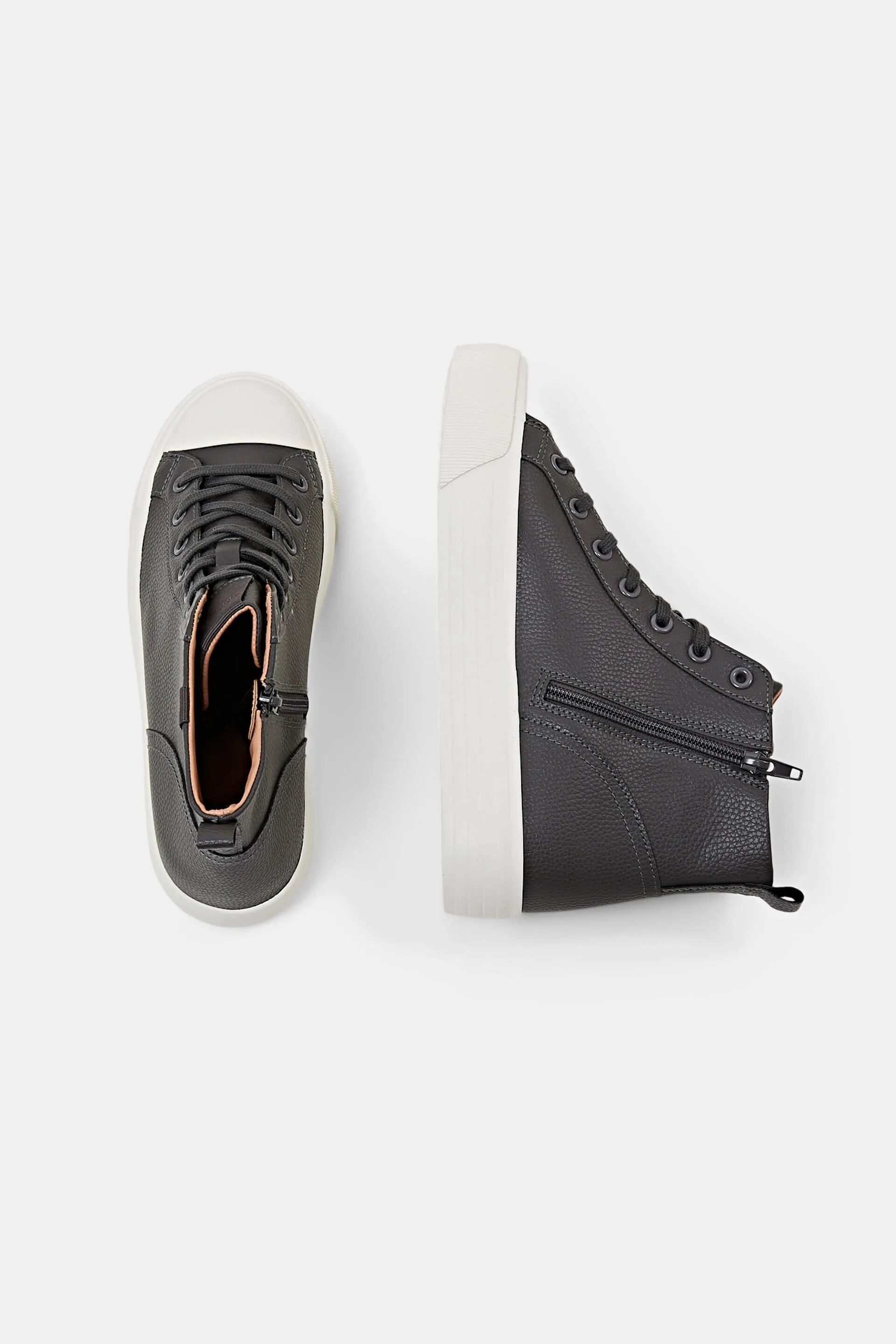 Sneakers con plateau in similpelle