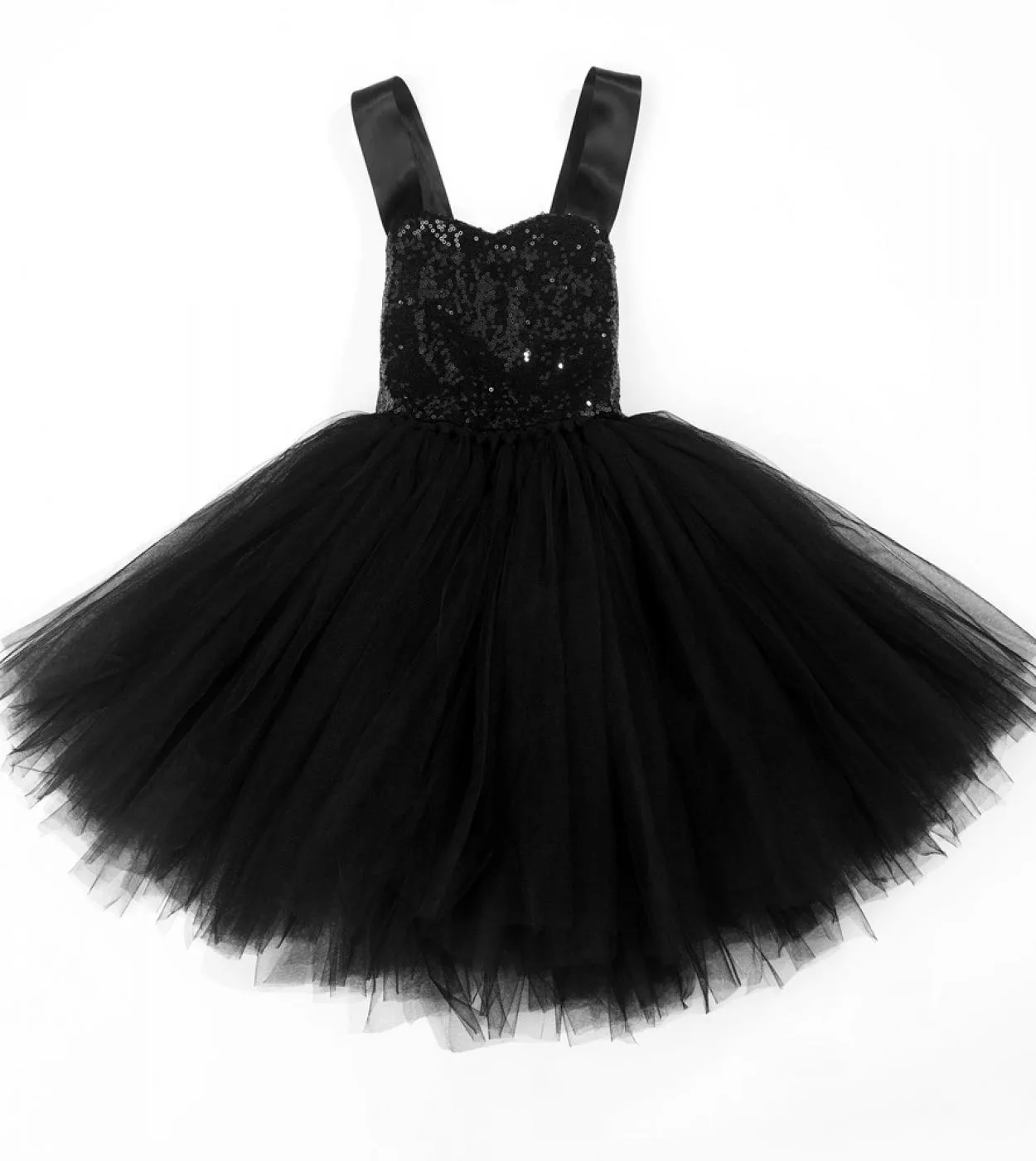 Solido paillettes nero gatto cosplay costume di halloween per bambini ragazze animale tutu vestito vestito per il compleanno del