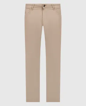 Stefano Ricci Jeans beige con patch logo MST41S0150T0087