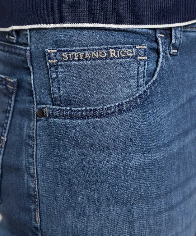 Stefano Ricci Jeans blu con patch logo MST31S2040T0086