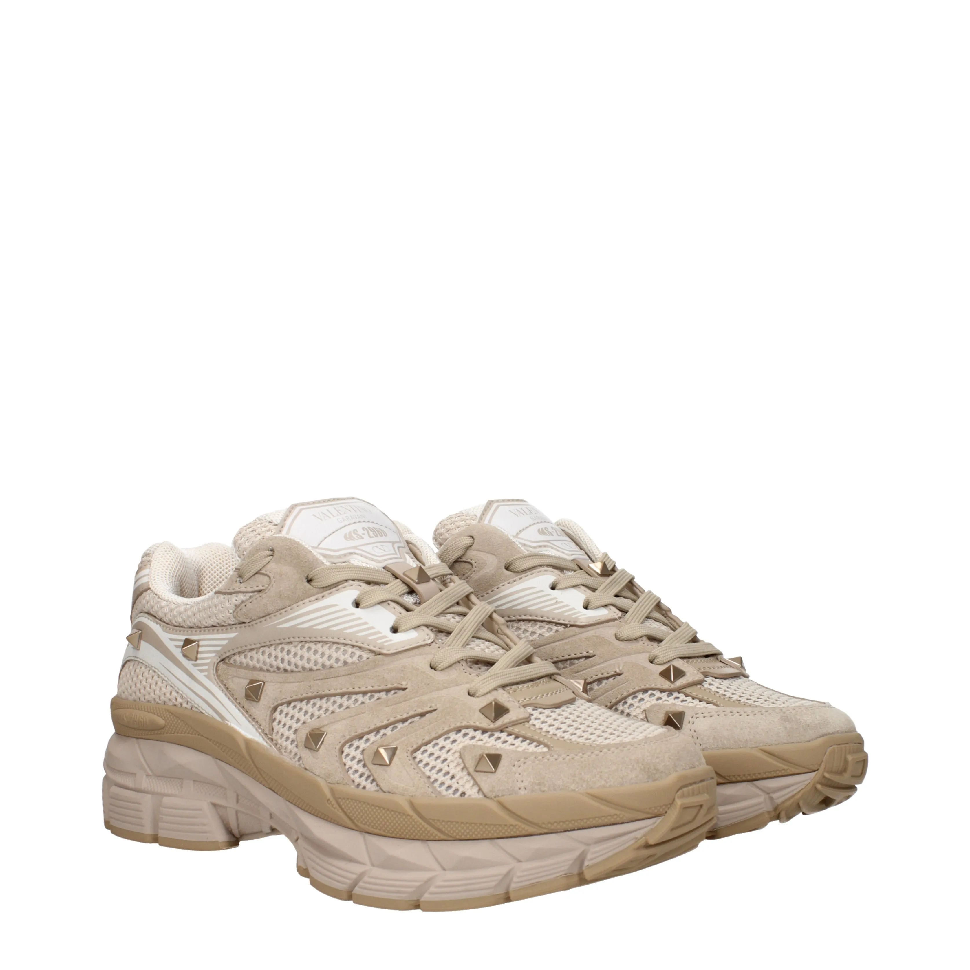 Valentino Garavani Sneakers Ms 2960 Uomo Tessuto Beige/Mousse