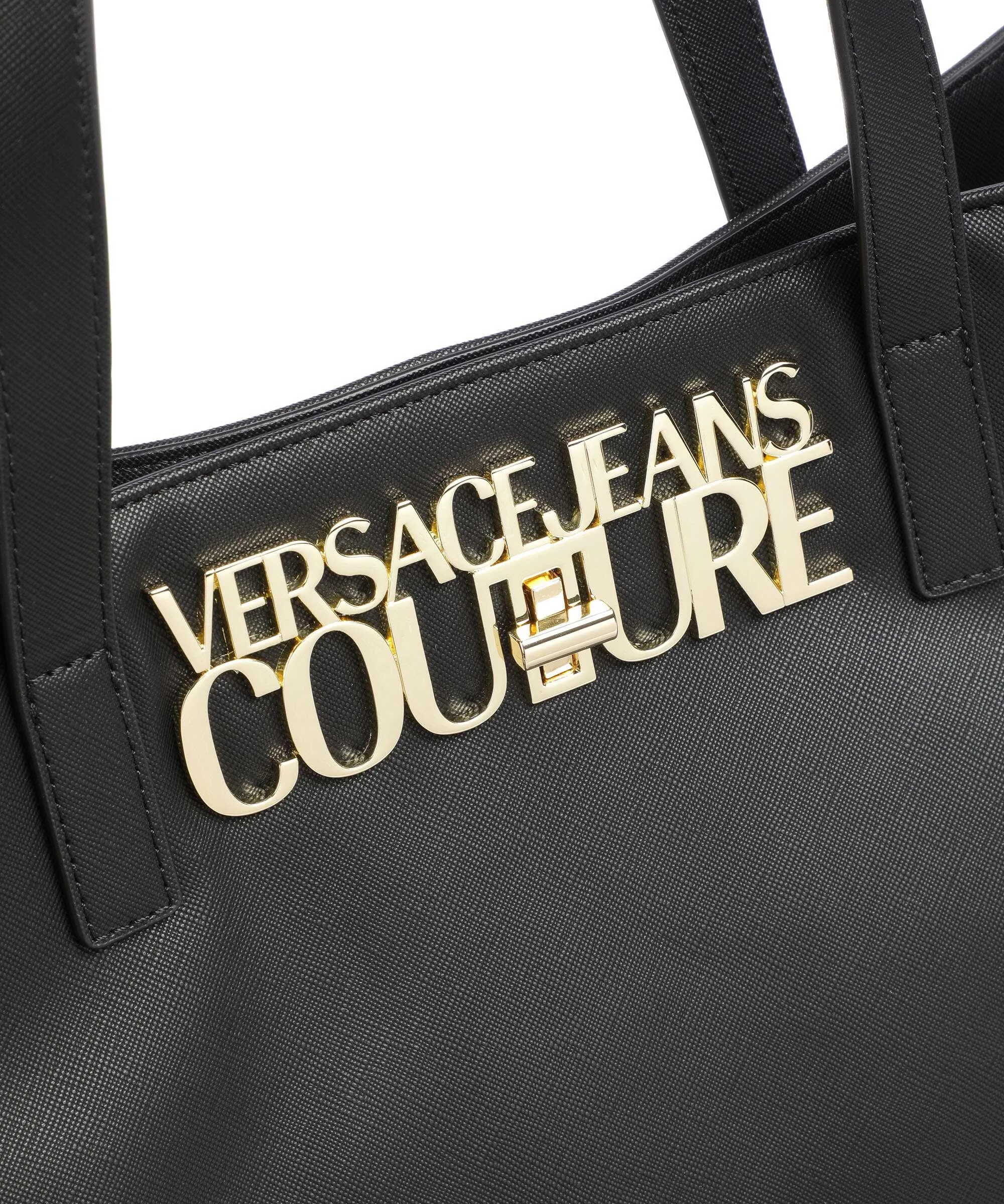  Versace Jeans Couture Logo Lock Borsa shopper pelle sintetica nero  