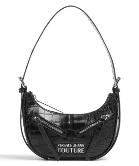  Versace Jeans Couture Zipper Borsa a spalla pelle sintetica nero  