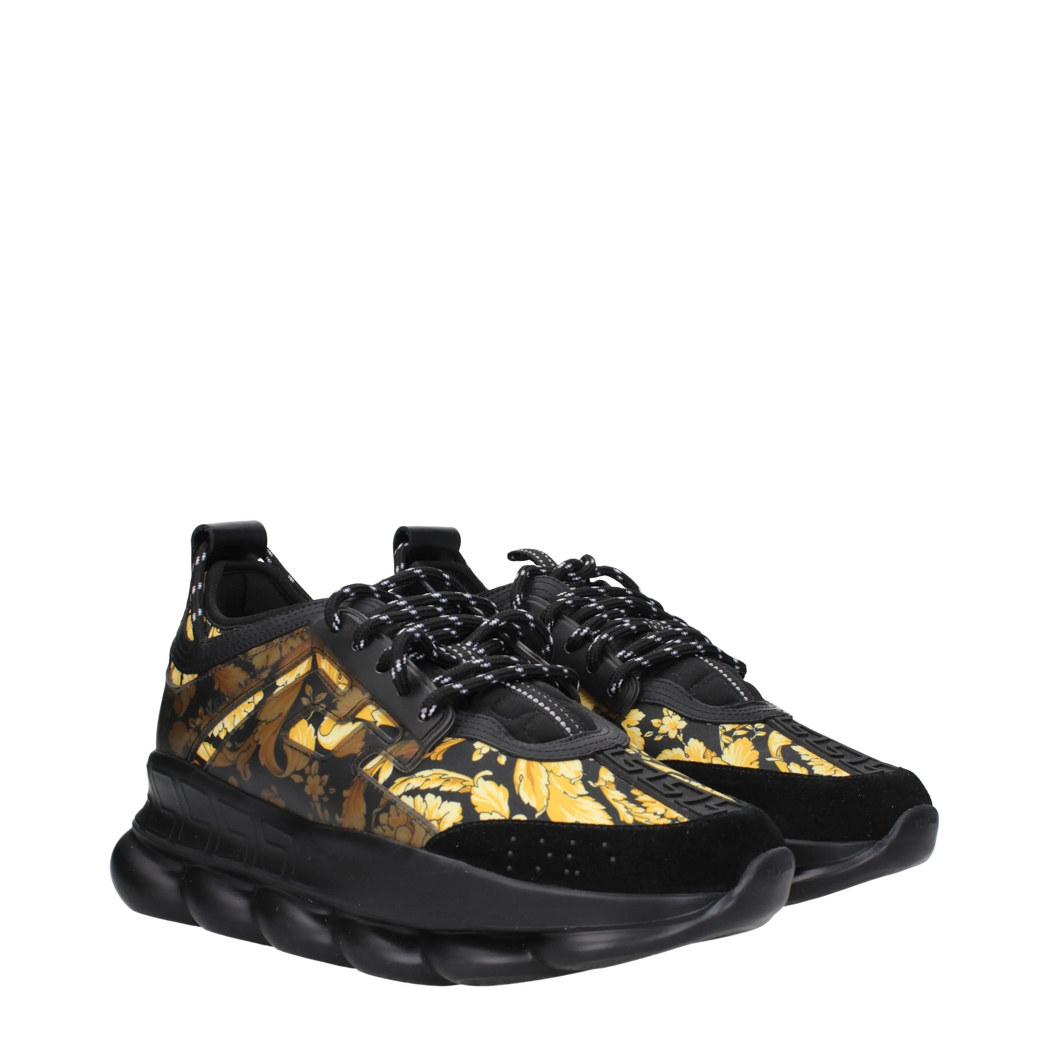 Versace Sneakers Chain reaction Uomo Tessuto Nero