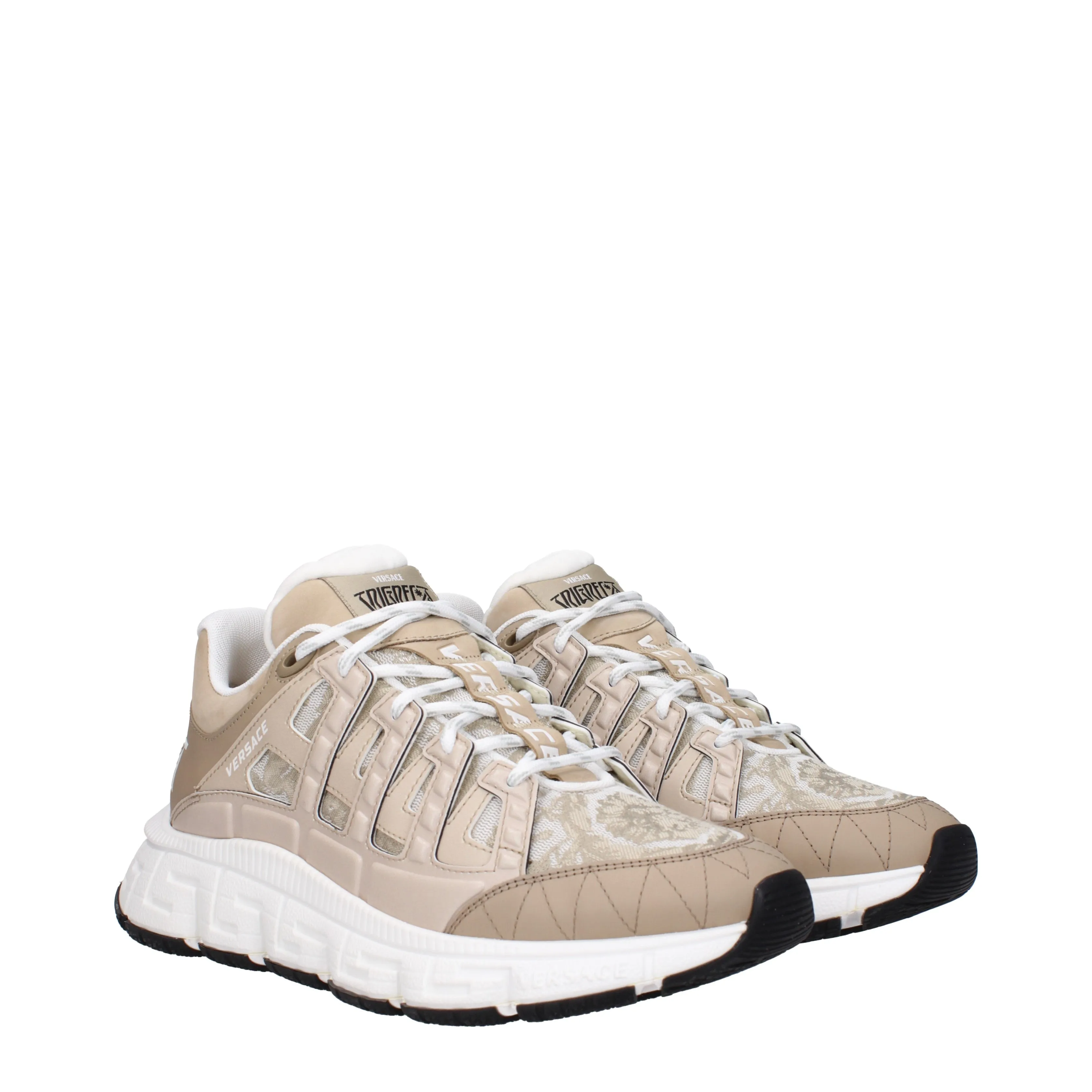 Versace Sneakers Trigreca Uomo Tessuto Beige