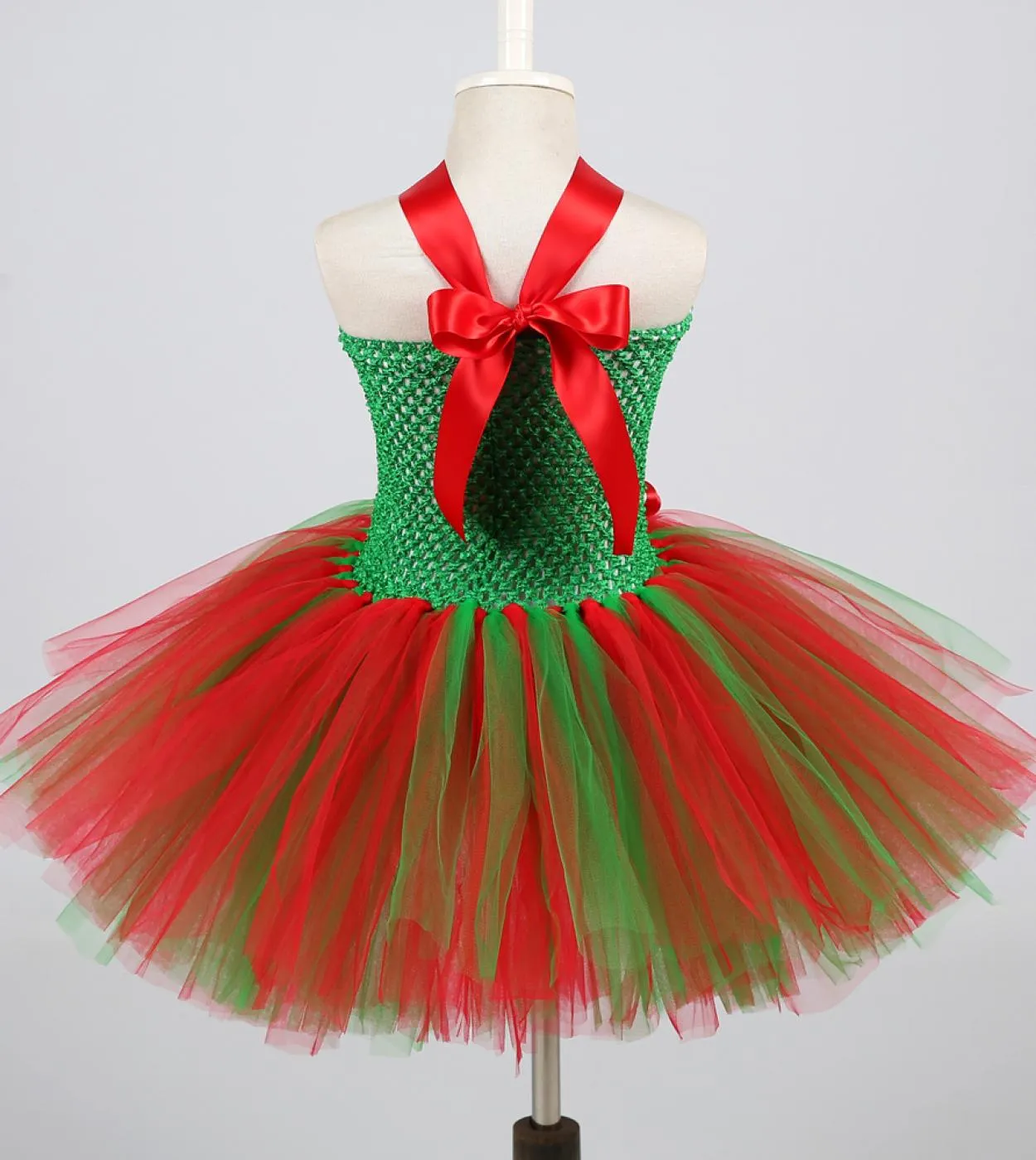 Vestito da tutu di Natale per ragazze Costume di capodanno Abiti da festa di Natale per bambini con fascia per capelli Vestiti p