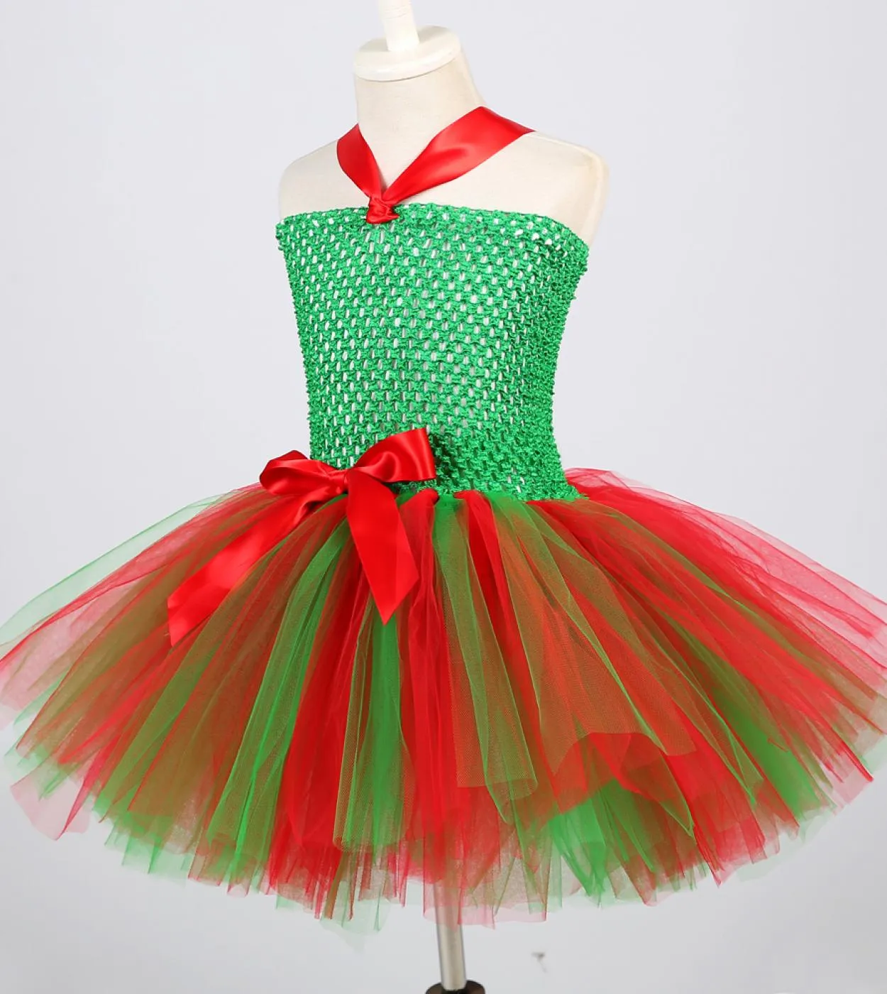 Vestito da tutu di Natale per ragazze Costume di capodanno Abiti da festa di Natale per bambini con fascia per capelli Vestiti p