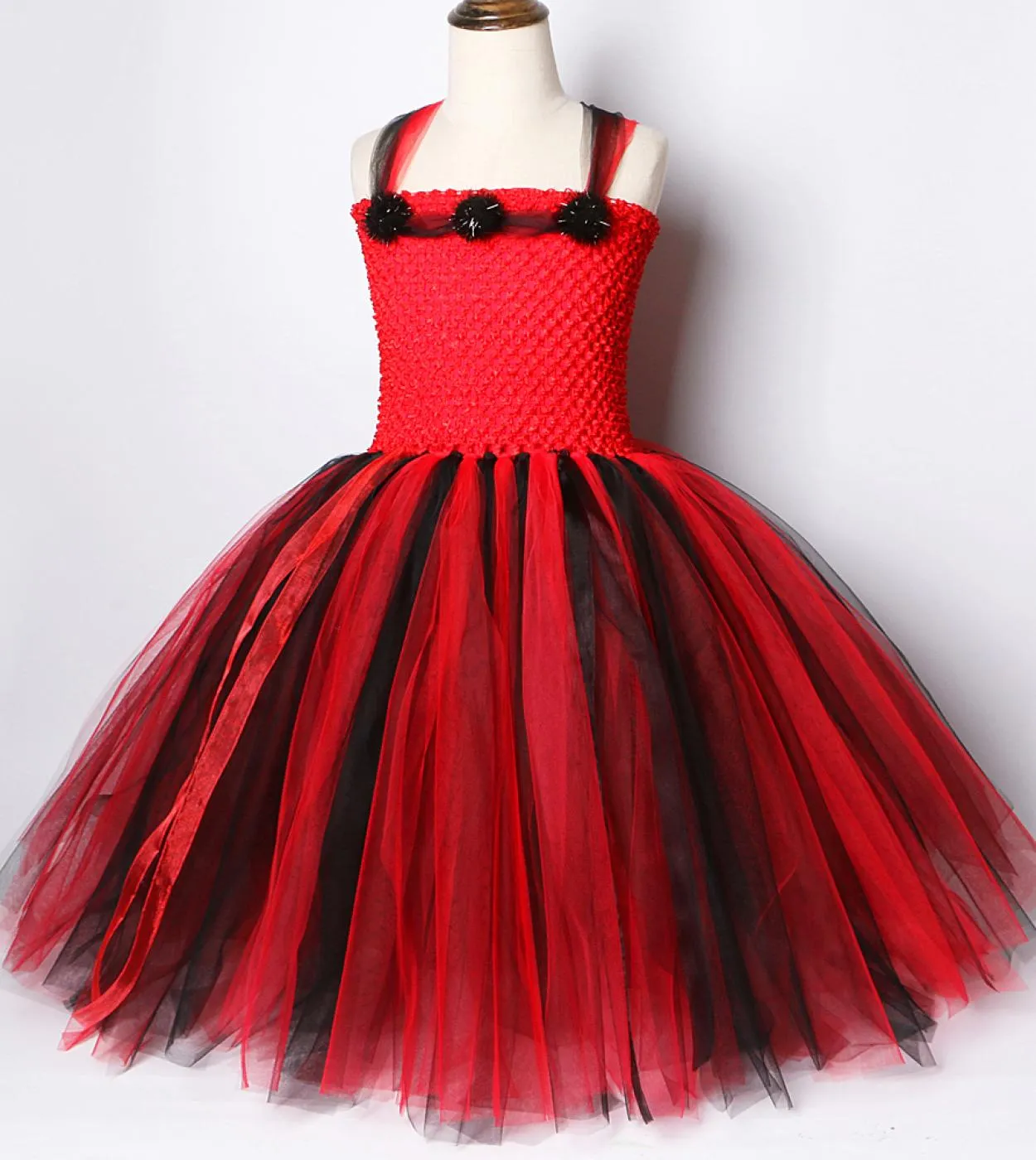 Vestito da tutu per ragazze Lady Beetle con ali e fascia Costume di Halloween per bambini per bambina Abiti da fata principessa