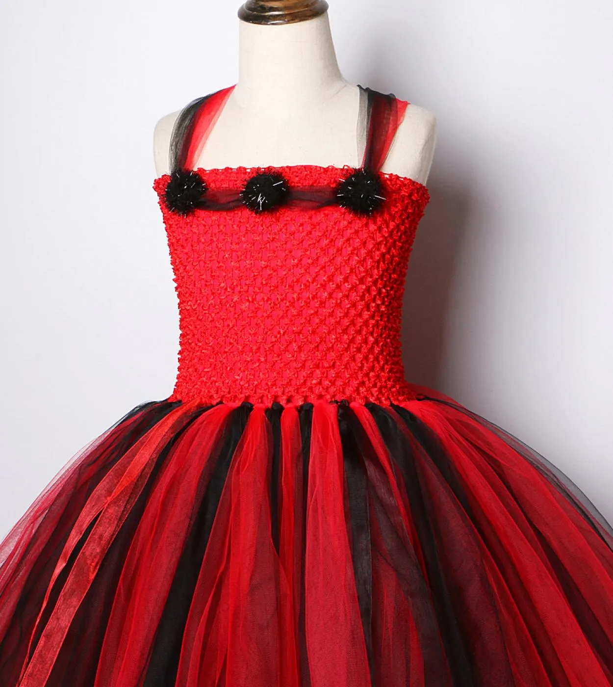 Vestito da tutu per ragazze Lady Beetle con ali e fascia Costume di Halloween per bambini per bambina Abiti da fata principessa