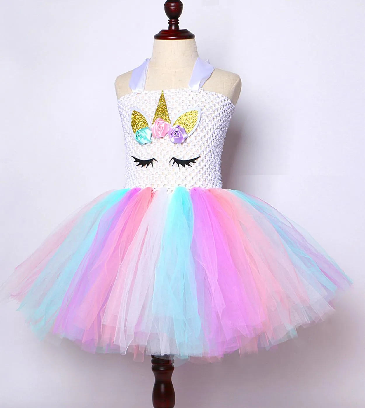 Vestito Tutu Unicorno Pastello Per Ragazze Costume Compleanno Principessa Unicorno Ragazza Bambini Halloween Abito Natale Vestit