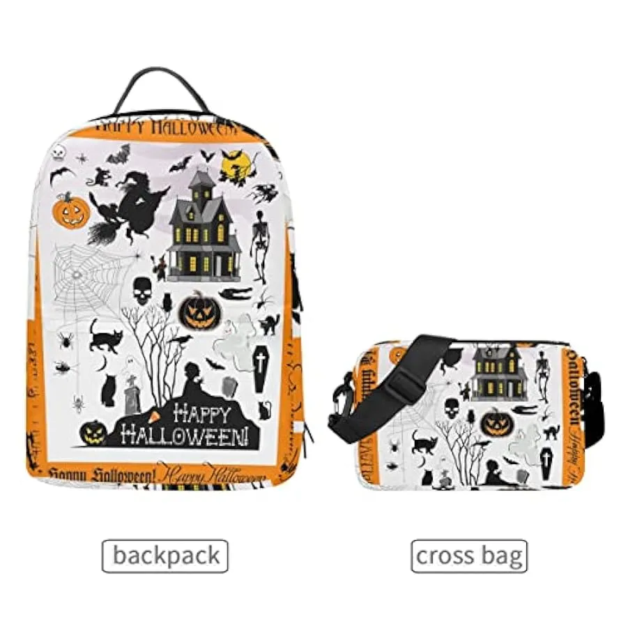 ZANHUGMI Zaino da trekking Happy Halloween Town Pattern Daypack con borsa a croce staccabile 229396848